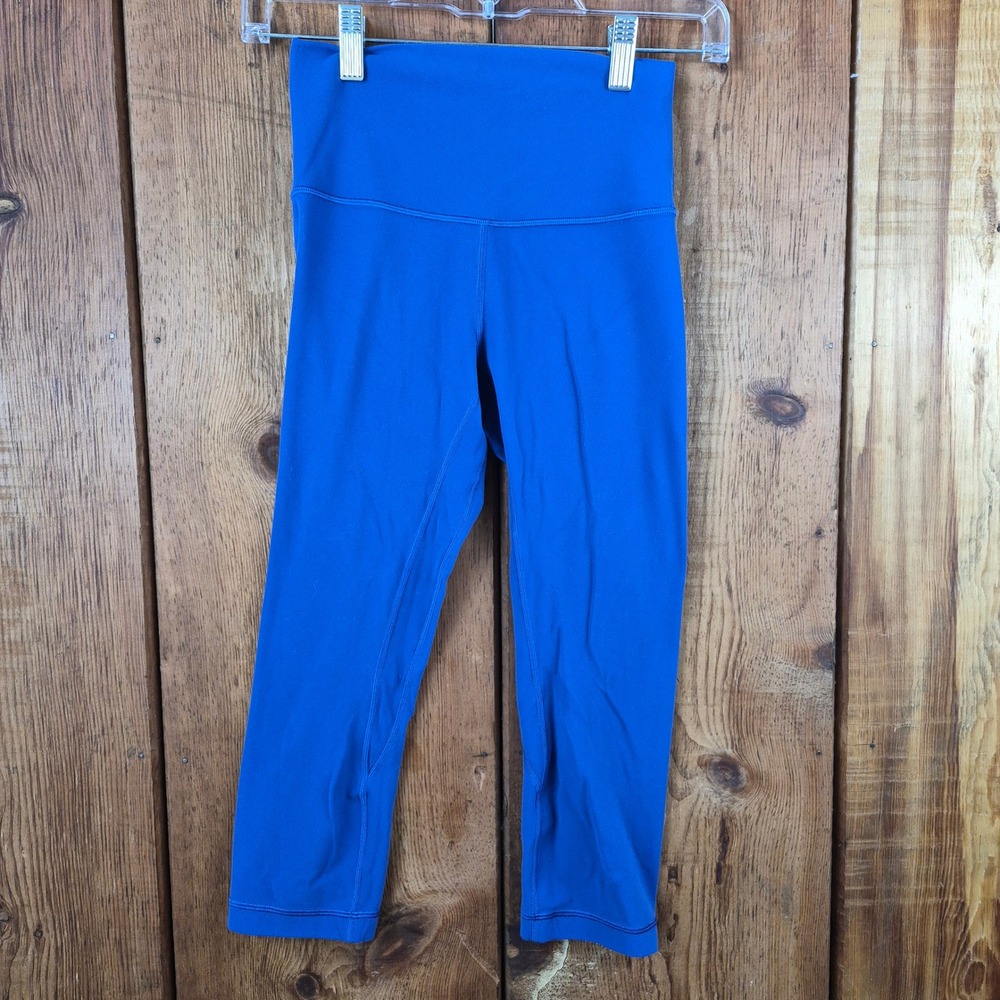 Lululemon Align High Rise Crop Leggings Blue Size 4 Yoga Pants